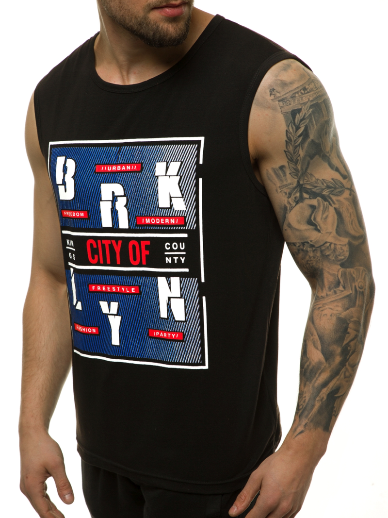 Moška majica brez rokavov črna OZONEE JS/KS2091