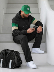 Moška jopa s kapuco črna OZONEE JS/3B578