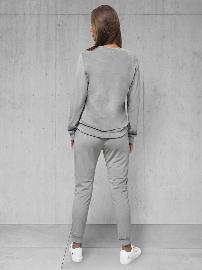 Ženski trenirka iz velurja siva OZONEE O/8C1173/2Z