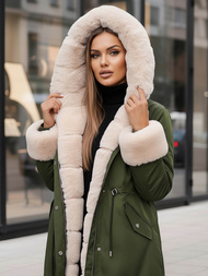 Ženska zimska jakna zelena OZONEE JS/M763/136Z