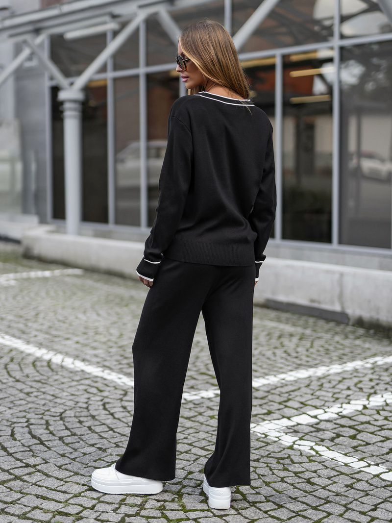 Ženski dvodelni komplet trenirka črn OZONEE JS/26C8802/3