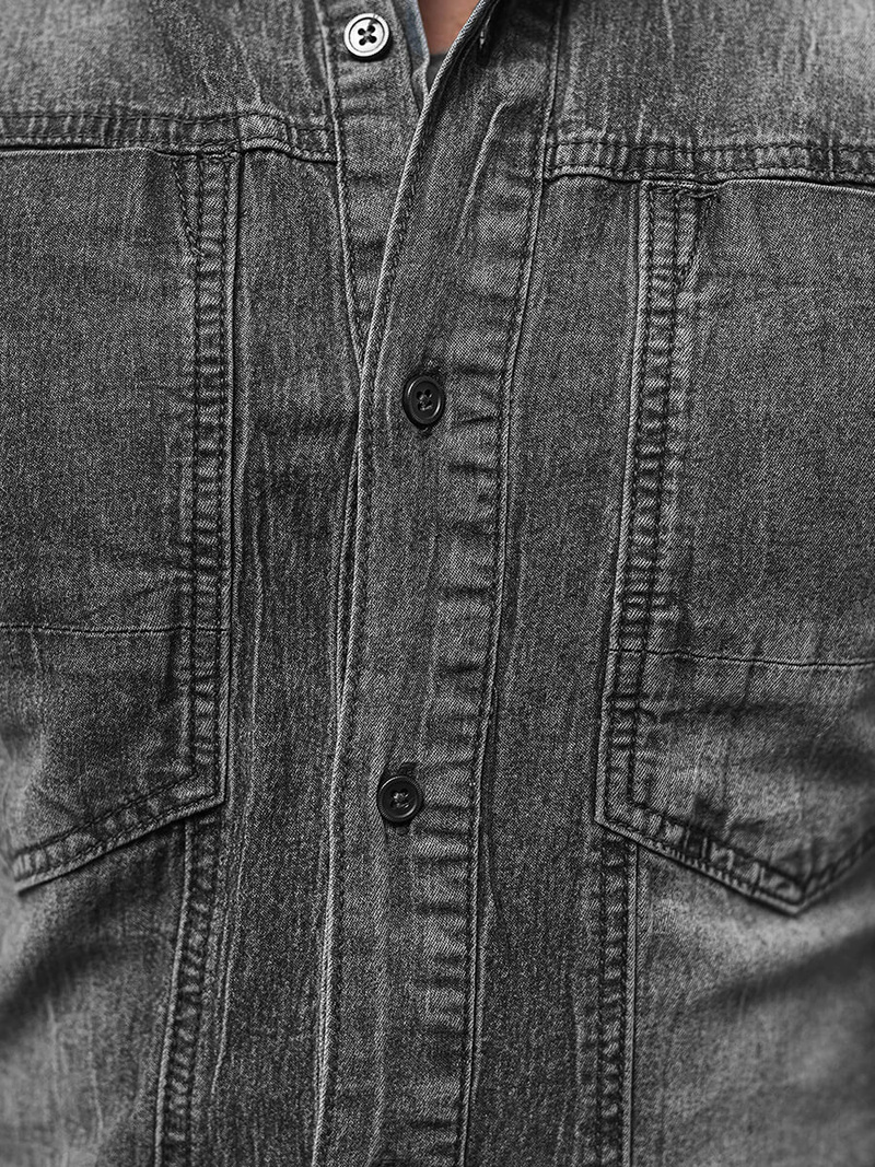 Moška jeans srajca siva OZONEE NB/MC712G