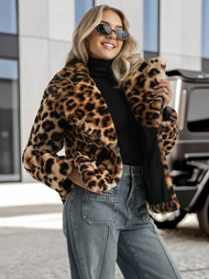 Ženska jakna bež-rjava OZONEE JS/61M8500/158