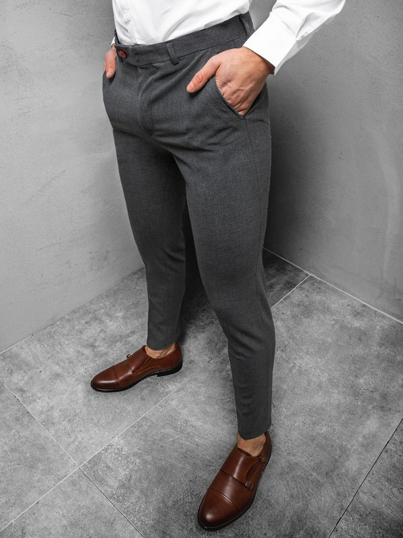 Moške kratke jeans hlače grafitne OZONEE DJ/5512