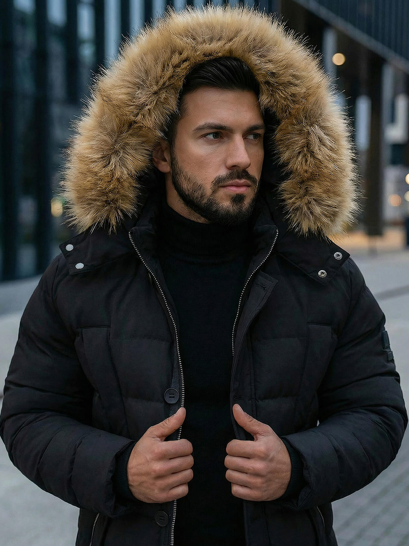 Moška zimska jakna črna OZONEE JS/5M3122/392Z