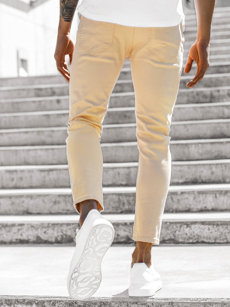 Moške kavbojke jogger bež OZONEE DP/596