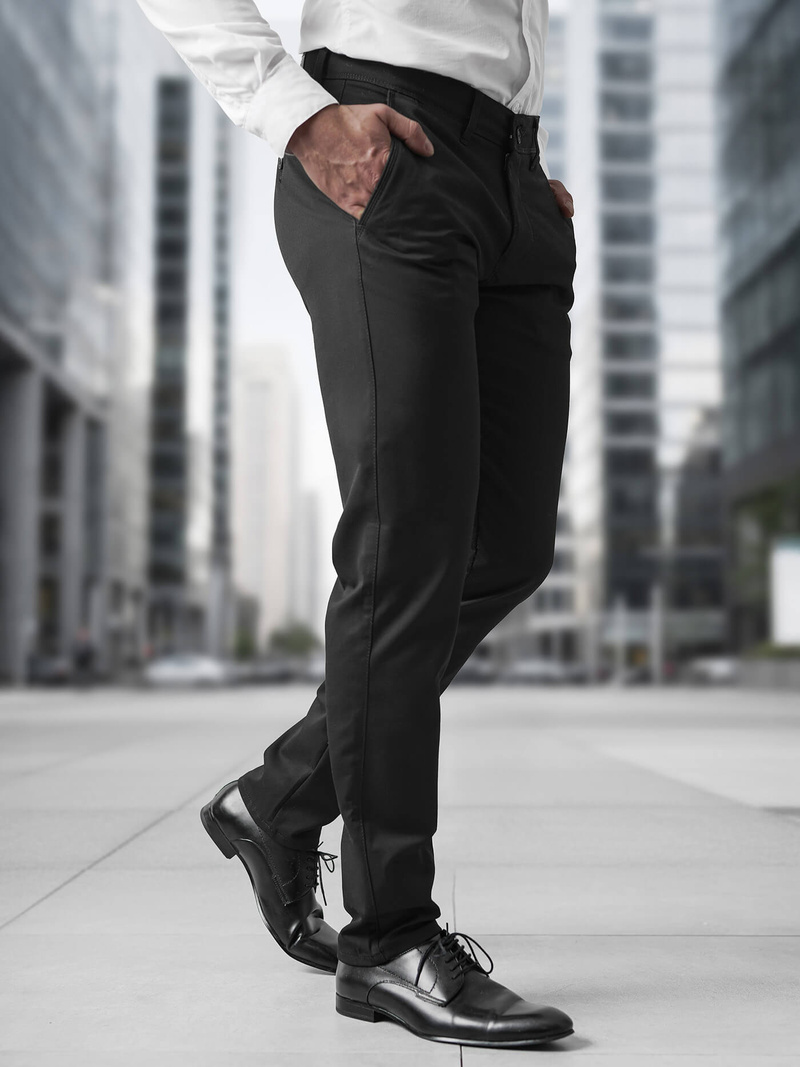 Moške Hlače Črne OZONEE V/5100