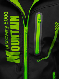 Moška softshell jakna s kapuco črno-zelena OZONEE JS/HH026/1A