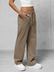 Ženske kavbojke temno-bež OZONEE O/330098