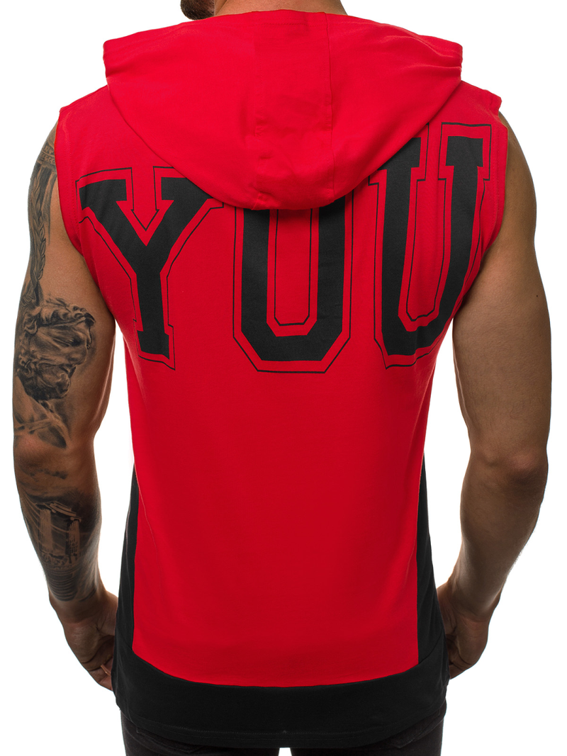 Moška majica s kapuco rdeča OZONEE B/60042Z