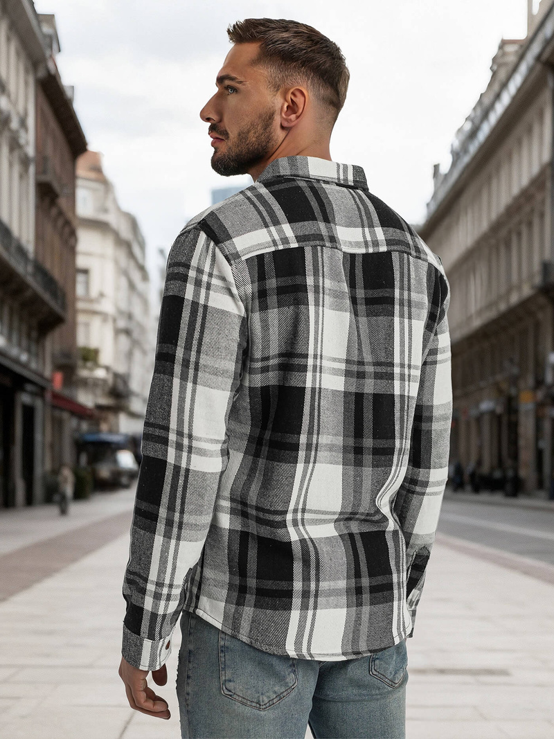 Moška srajca črno-bela OZONEE NB/MC728N/3