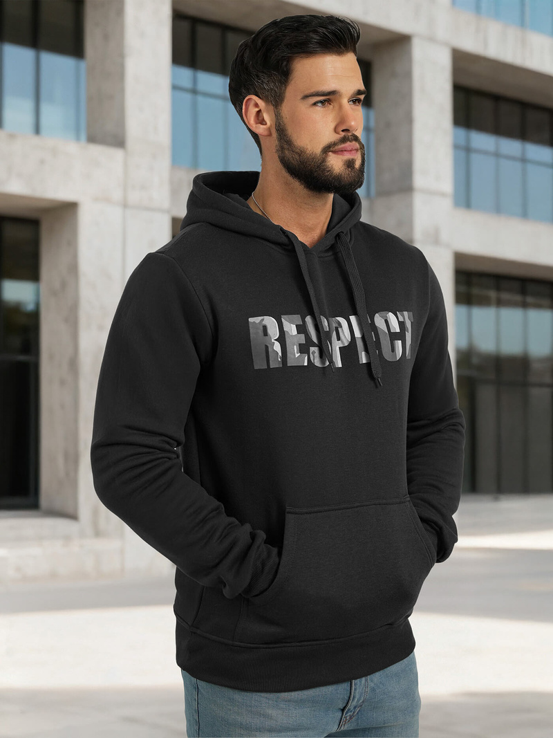 Moška jopa s kapuco črna OZONEE JS/8B1759/3