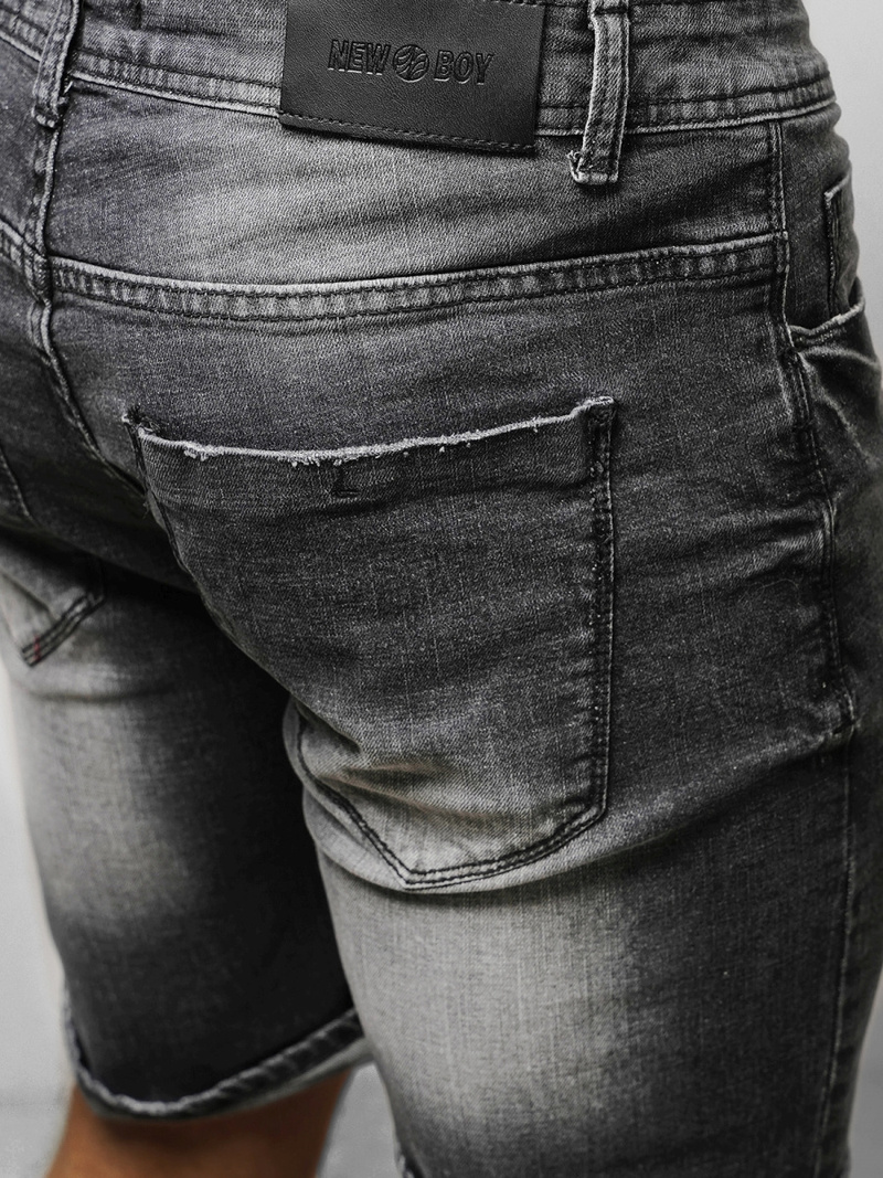 Moške Kratke Jeans Hlače Črne OZONEE NB/MP0044N