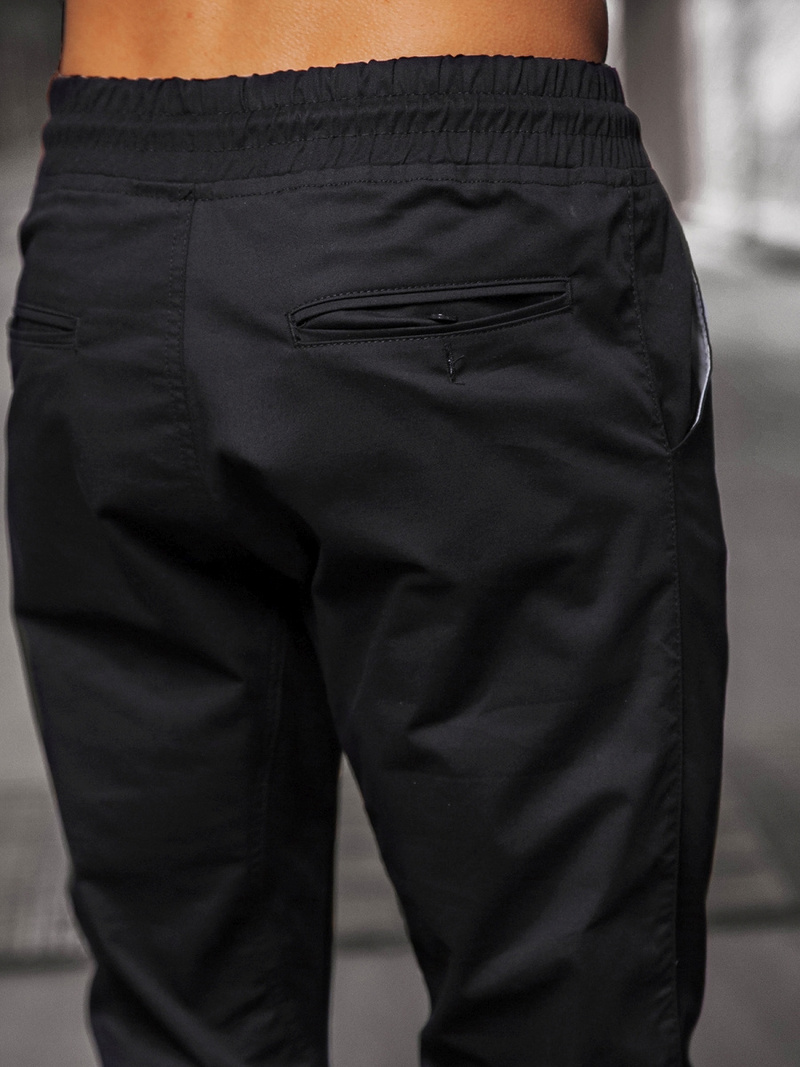 Moške hlače chino jogger črne OZONEE O/399
