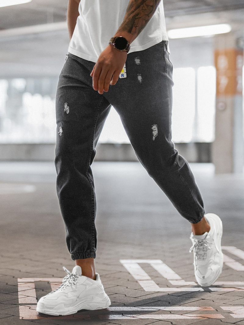 Moške hlače jogger grafitne OZONEE DO/6108/5