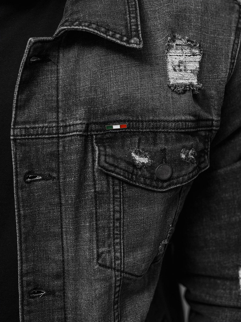 Moška jeans jakna črna OZONEE NB/MJ515N