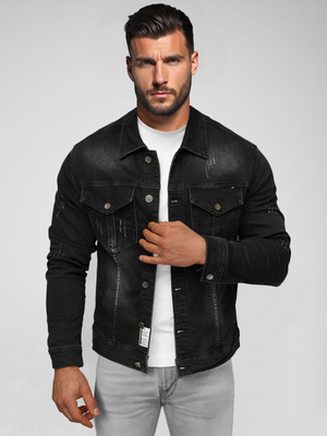 Moška jeans jakna črna OZONEE NB/MJ514NZ