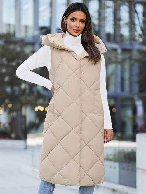 Ženski brezrokavnik bež OZONEE JS/5M3165/62