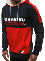 Moška jopa s kapuco mornarsko modro-rdeča OZONEE JS/DD20127