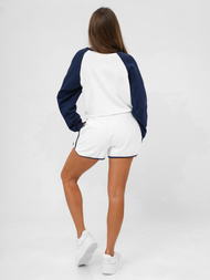 Ženski dvodelni komplet trenirka belo-mornarsko modra OZONEE JS/M58631AB