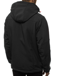 Moška softshell jakna s kapuco črno-oranžna OZONEE GE/12263Z