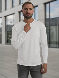 Moška majica z dolgimi rokavi bela OZONEE JS/DB71/2