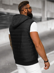 Moški brezrokavnik s kapuco črni OZONEE JS/MY88Z