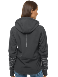 Ženska softshell jakna s kapuco grafitna OZONEE JS/KSW6002