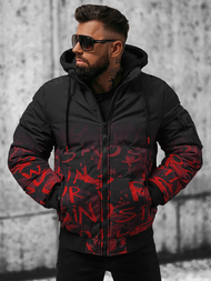 Moška zimska jakna črno-rdeča OZONEE JS/27M8102