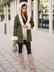 Ženska zimska jakna zelena OZONEE JS/M763/136Z