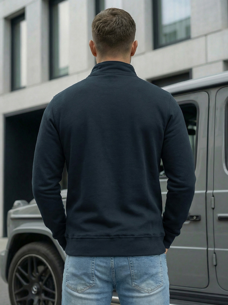 Moška jopa z zadrgo mornarsko modra OZONEE JS/2002