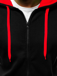 Moška jopa z zadrgo črno-rdeča OZONEE JS/2013