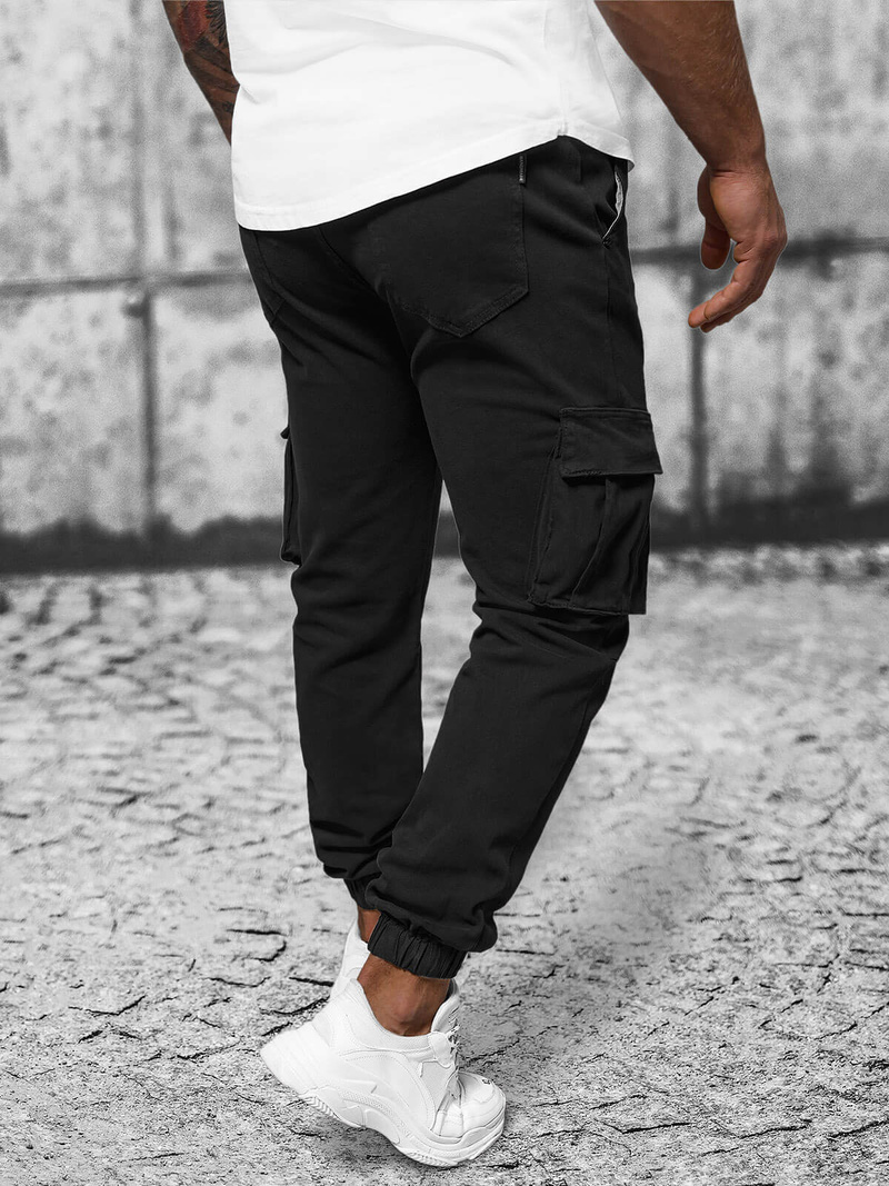Moške Hlače Chino Jogger Črne OZONEE NB/MP0105NZ