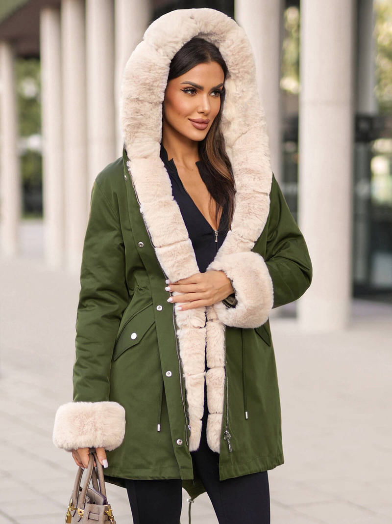 Ženska zimska jakna zelena OZONEE JS/M763/136Z