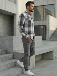 Moška srajca črno-bela OZONEE NB/MC728N/4Z