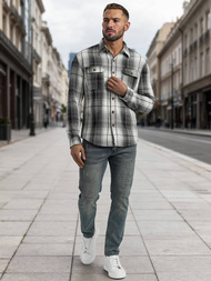 Moška srajca črno-bela OZONEE NB/MC728N/4