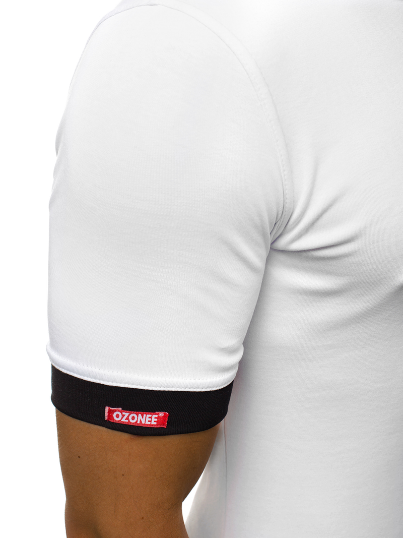 Moška majica s kapuco bela OZONEE O/1273Z