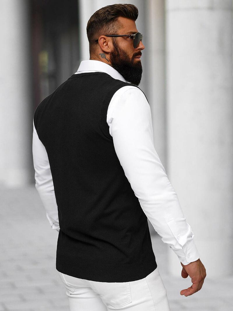 Moški pulover črni OZONEE NB/MM6005/4Z