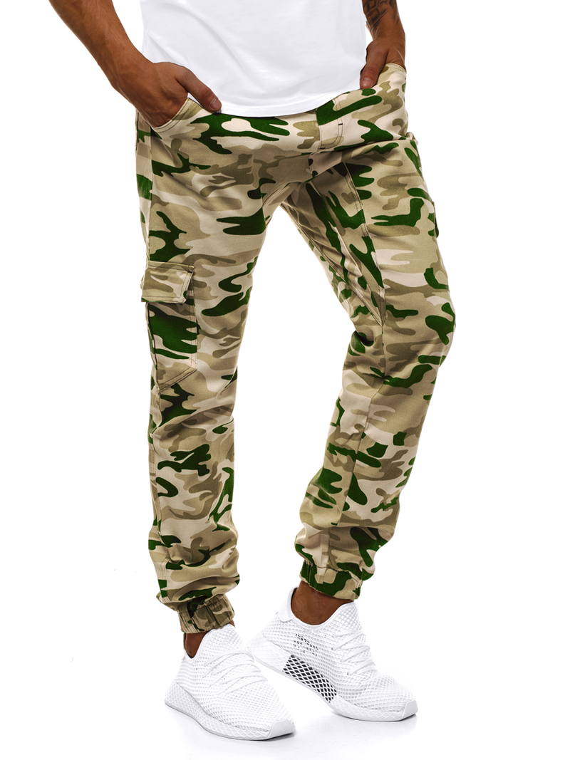 Moške hlače jogger bež OZONEE A/404