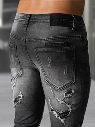 Moške Kavbojke Črne OZONEE NB/MP0152NZ