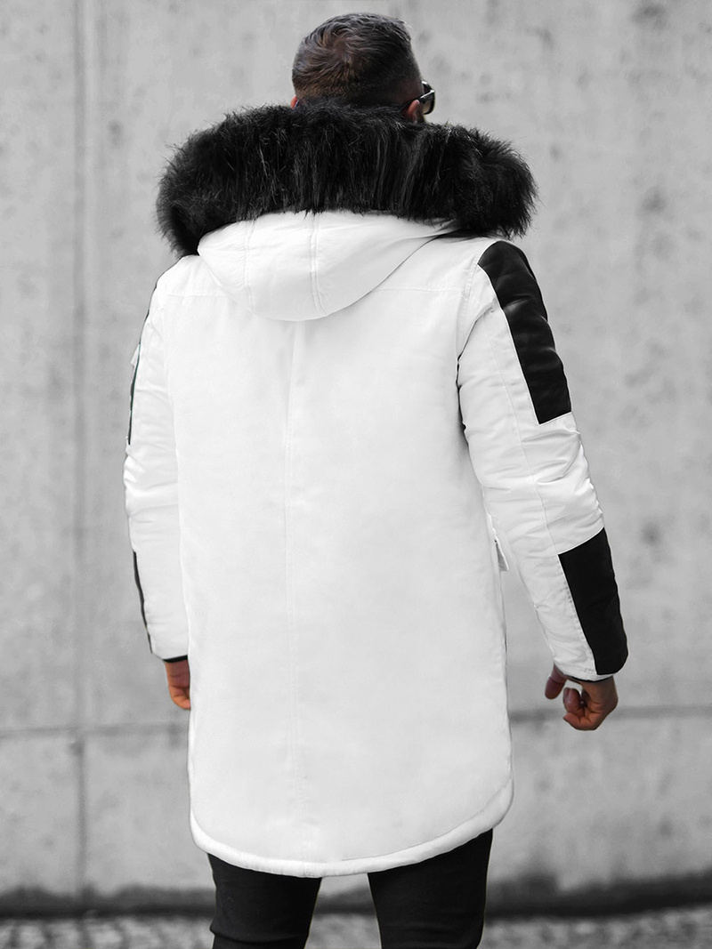 Moška zimska jakna belo-črna OZONEE O/5832/22Z