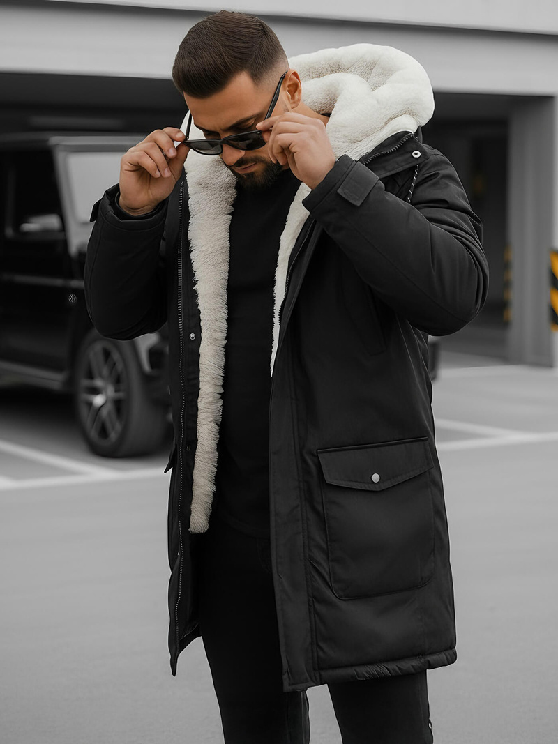 Moška zimska jakna črna OZONEE JS/5M120/392Z