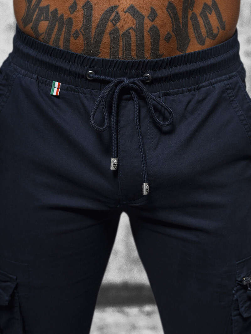 Moške Hlače Chino Jogger Mornarsko Modre OZONEE NB/MP0201BS