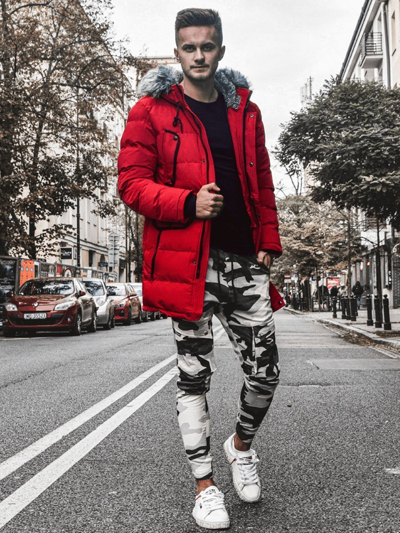 Moške hlače jogger črno-bele OZONEE A/1003