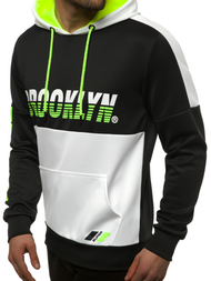 Moška jopa s kapuco črno-bela OZONEE JS/DD20127