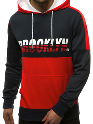 Moška jopa s kapuco mornarsko modro-rdeča OZONEE JS/DD20127