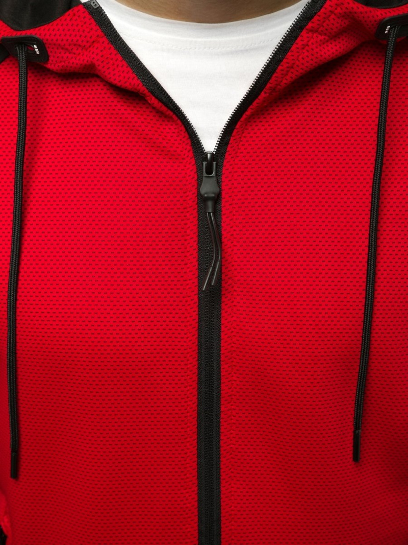 Moška jopa z zadrgo rdeča OZONEE JS/88006