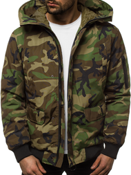 Moška zimska jakna maskirno-zelena OZONEE JS/2019005