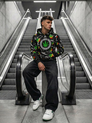 Moška jopa s kapuco črna OZONEE O/B269Z