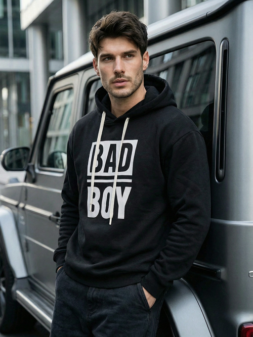 Moška jopa s kapuco črna OZONEE JS/65B3909/3Z